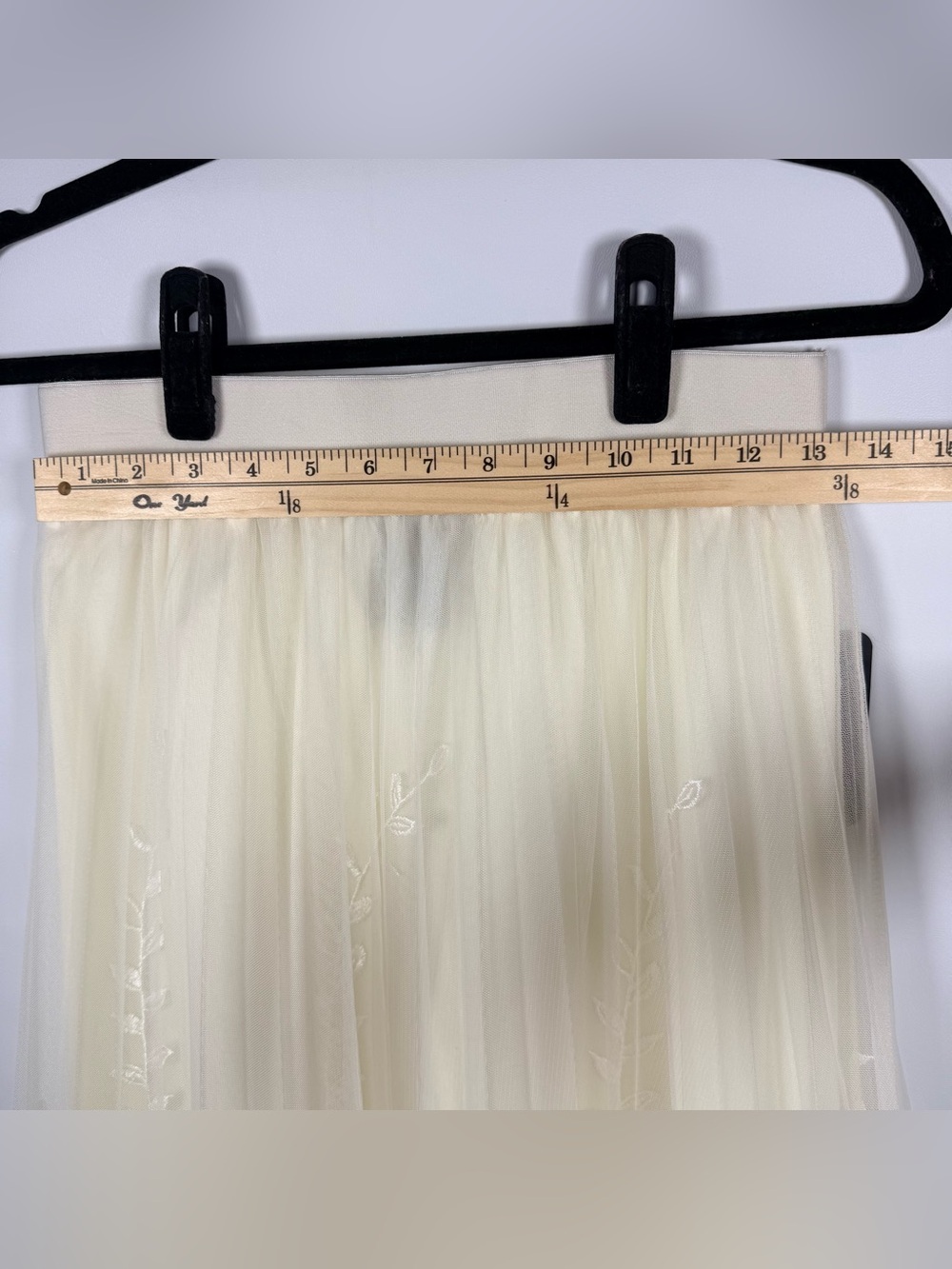NWT MetroWear Ivory Whimsical Tulle Midi Skirt Cottagecore Fairy Romantic - Picture 12 of 13